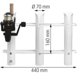 PLASTIMO 3 Rods Bulkhead Mount Rod Holder